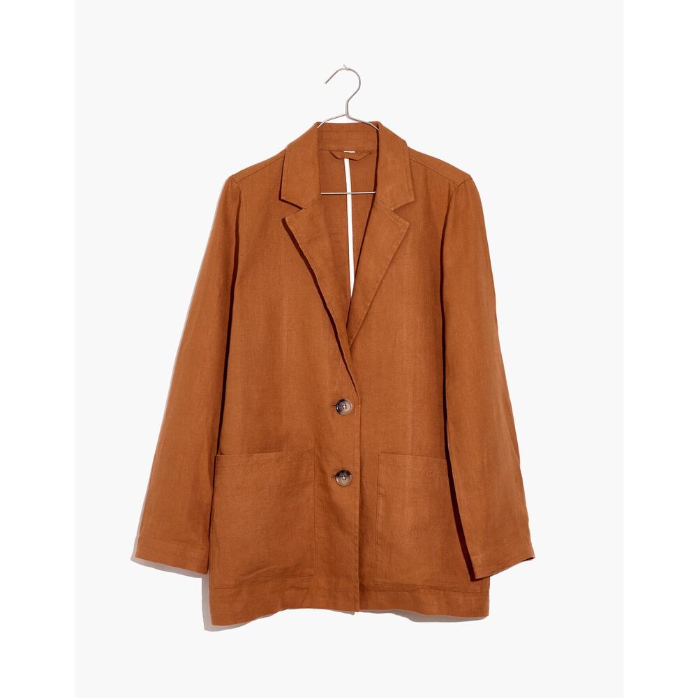Madewell Linen Dorset Blazer in Warm Hickory